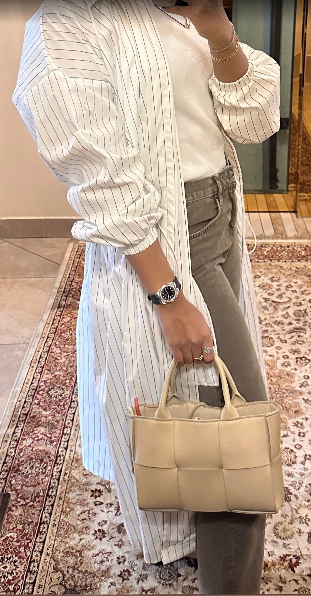 striped jacket black&white