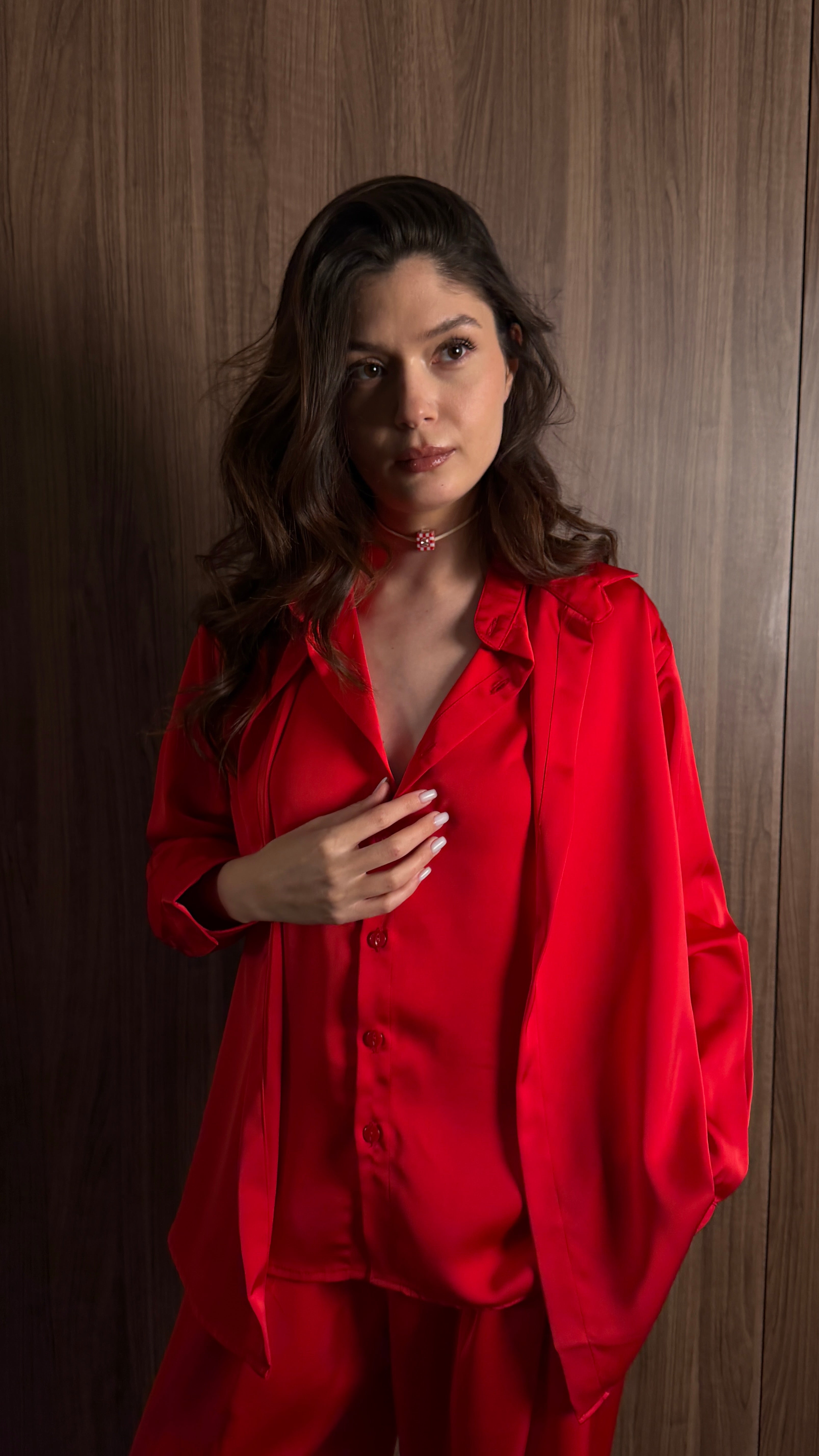 Double shirt silk set
