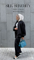 silk cargo set in black