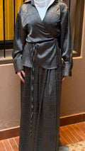 Dark grey silk set